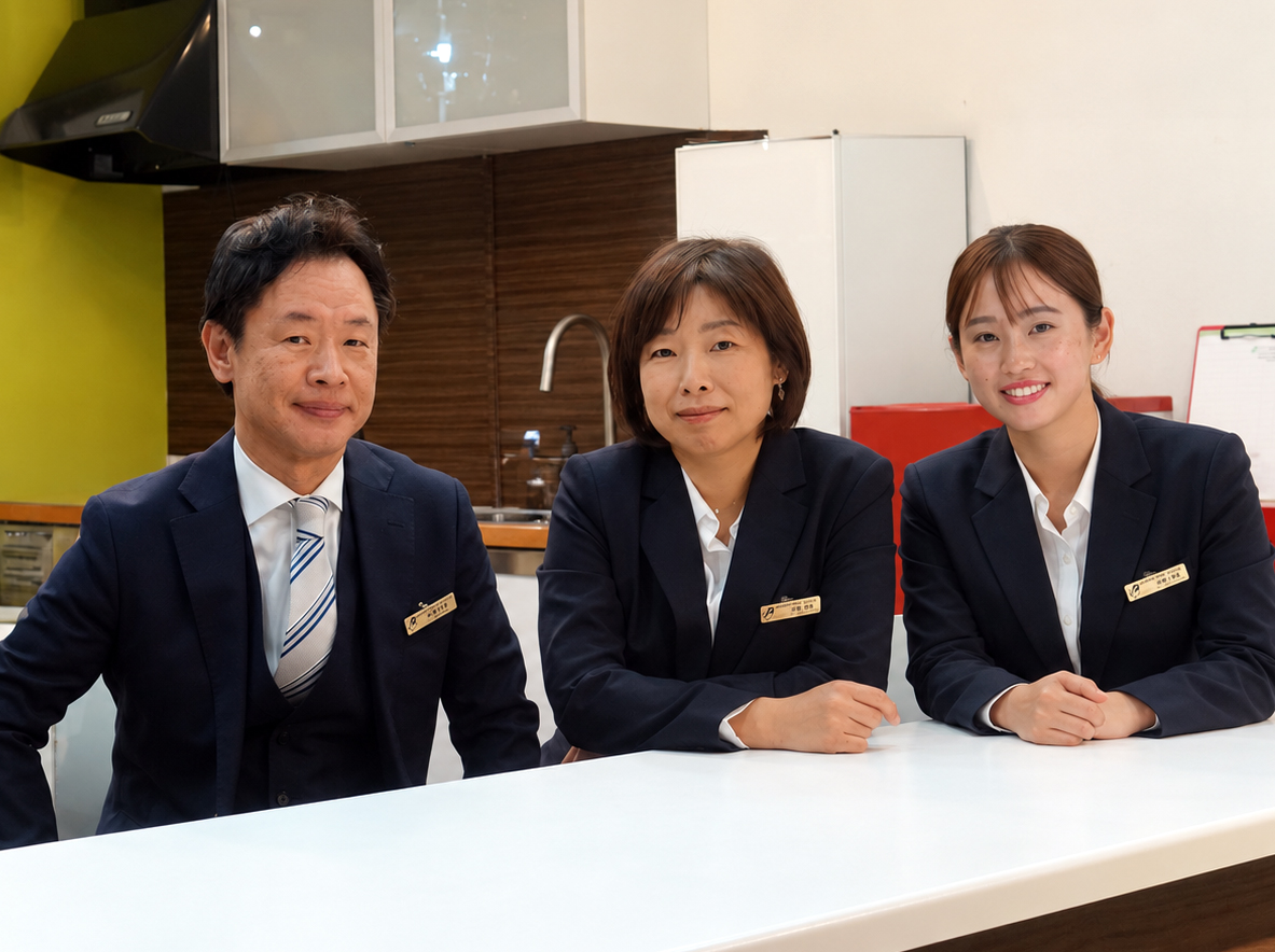 こだわり不動産サービスの3人のスタッフ